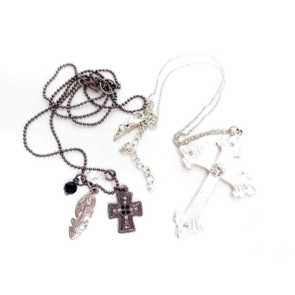 Christian Cross Necklaces Jewelry Lot‎